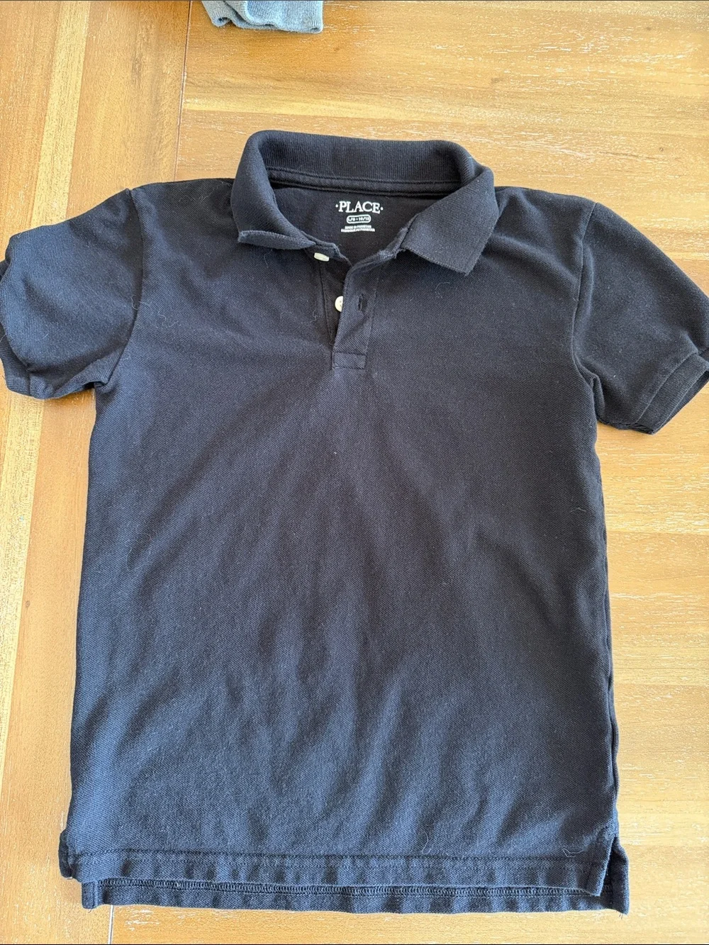 The Children's Place Black Polo Shirt - Short Sleeve Boys L 10/12